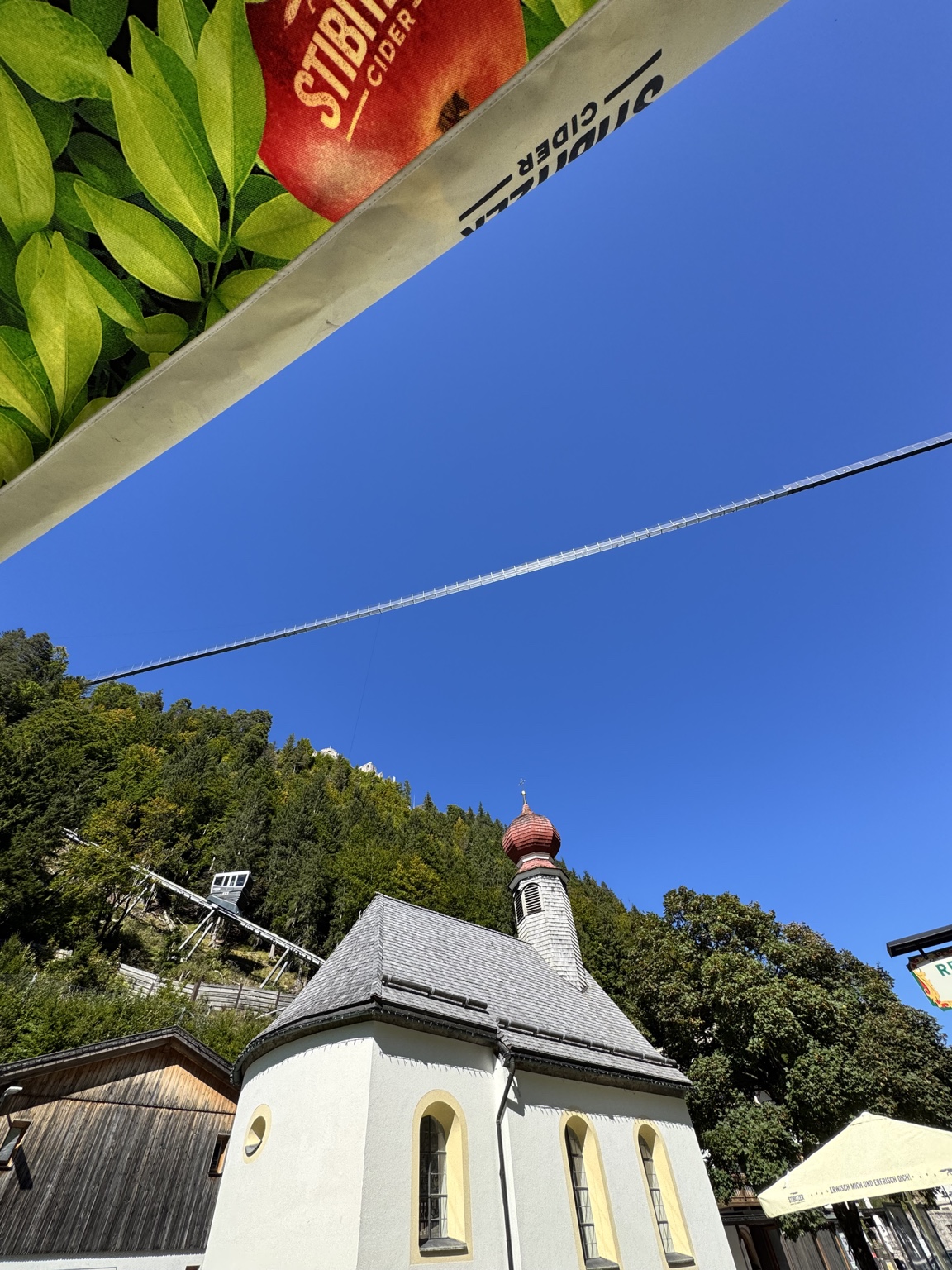 Kapel onder de Highline179 bij Reutte